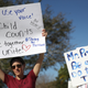 Protestors gather at the Broward County courthouse on February 17. Image: Getty